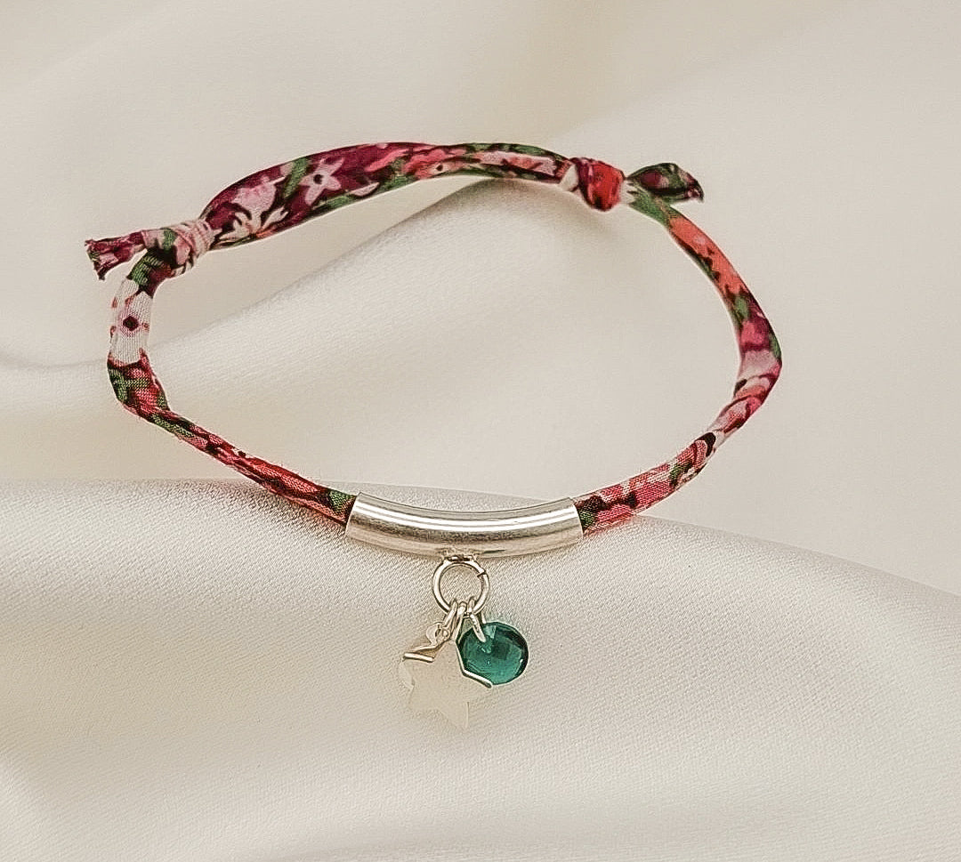 Pulsera Liberty Estrella Verde plata de ley