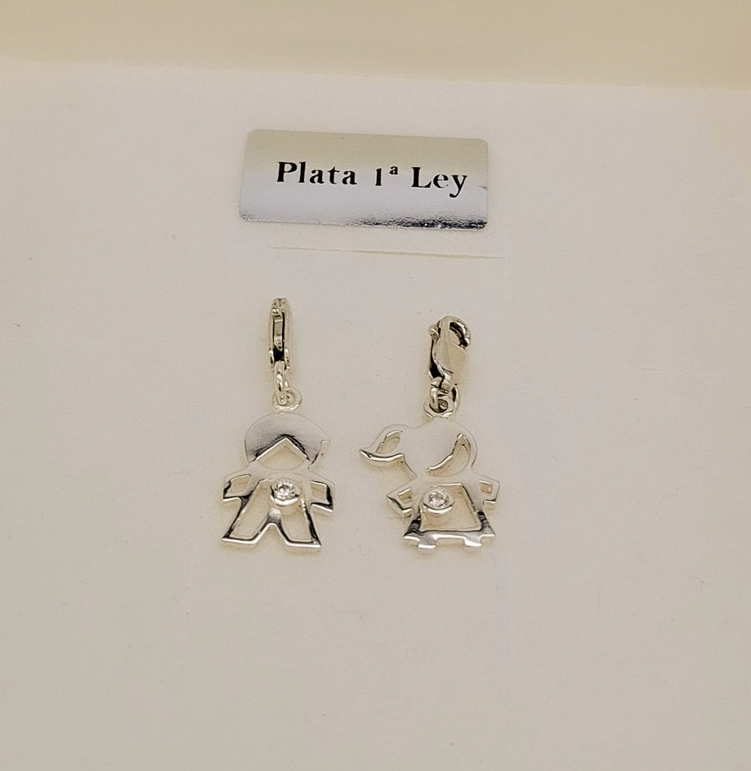 Collar Mamá & Pequeño – Plata Personalizable